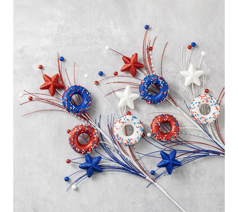Glitzhome Set of 2 28"H Patriotic Americana Stars Donuts Picks — View 5