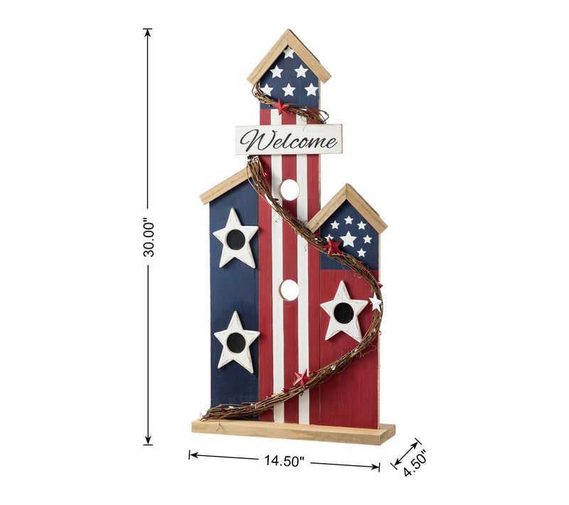 Glitzhome 30''H Patriotic Americana Birdhouse Porch Decor — View 6