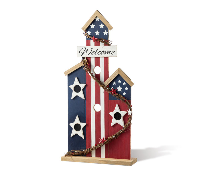 Glitzhome 30''H Patriotic Americana Birdhouse Porch Decor — Main view