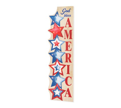 Glitzhome 42"H  Patriotic Americana Stacked Stars Porch Sign