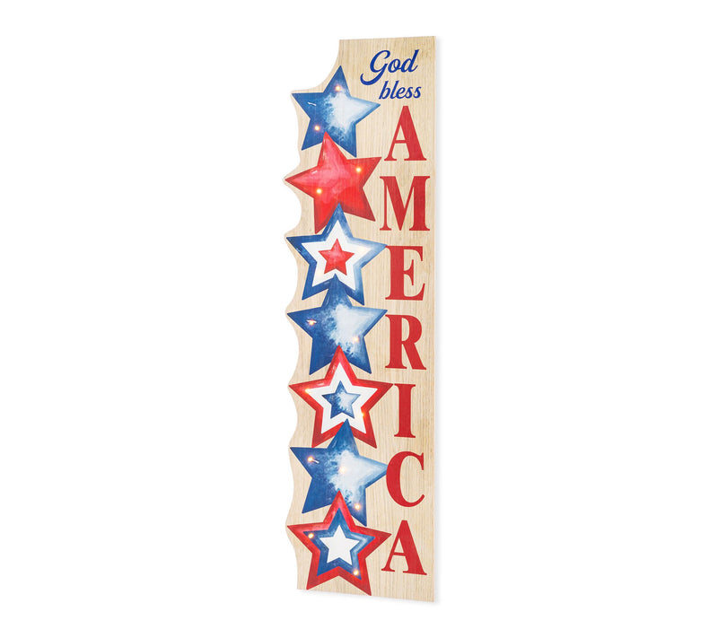 Glitzhome 42"H  Patriotic Americana Stacked Stars Porch Sign — Main view