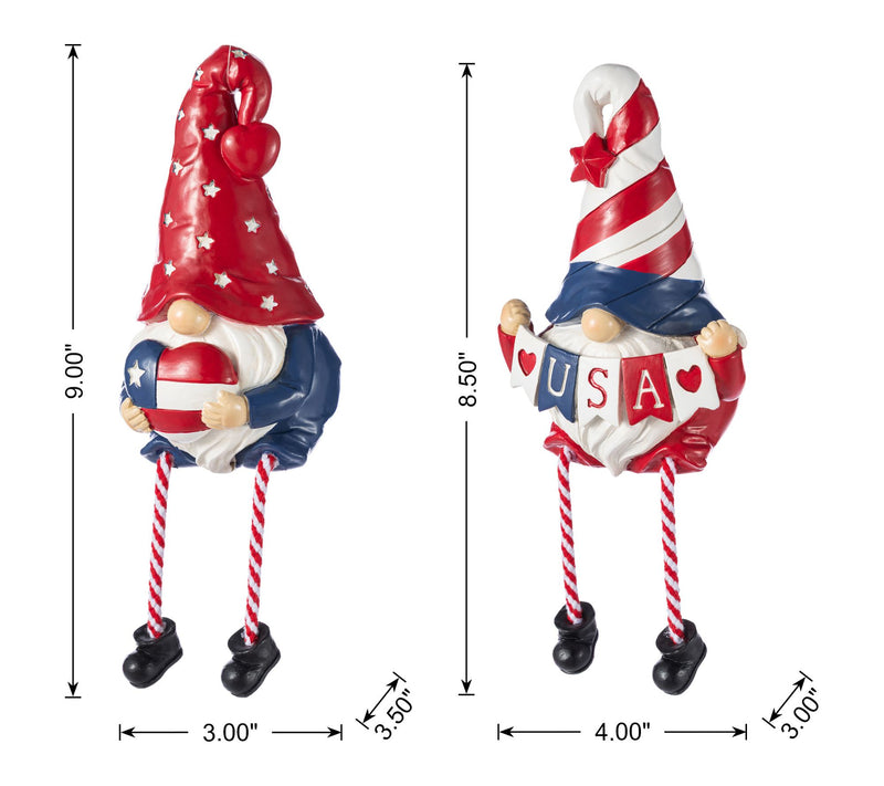 Glitzhome S/2 Patriotic Americana Gnome Table Decor — View 6