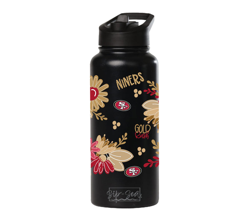 Memory Company 34oz NFL Black Quencher Water Bottle Flowers — Main view