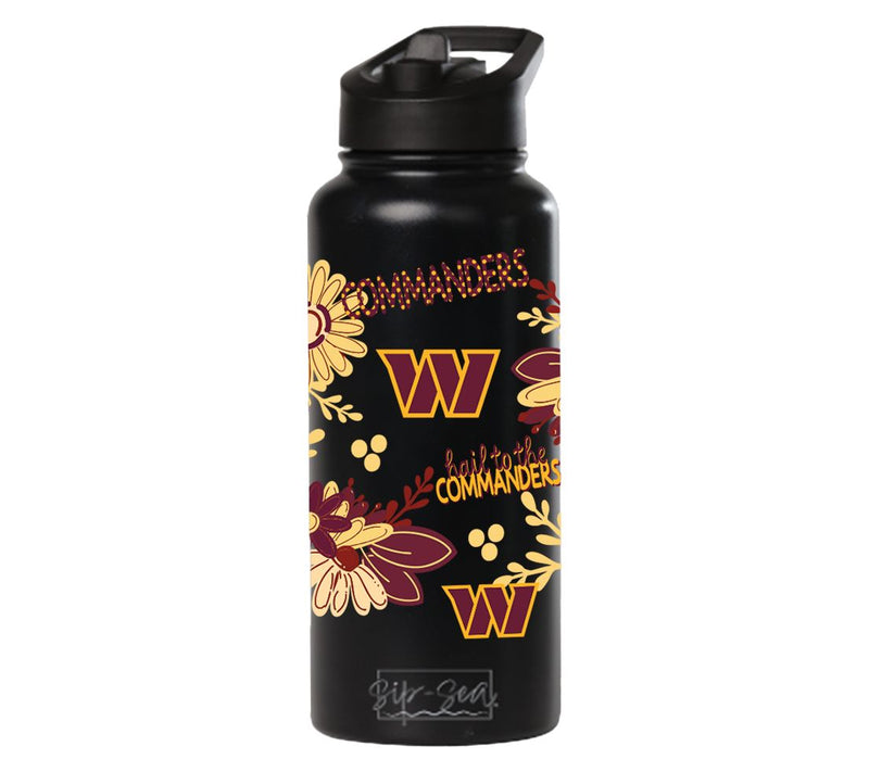 Memory Company 34oz NFL Black Quencher Water Bottle Flowers — View 34