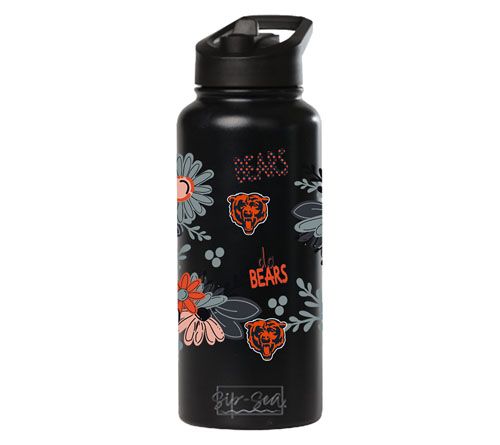 Memory Company 34oz NFL Black Quencher Water Bottle Flowers — View 3