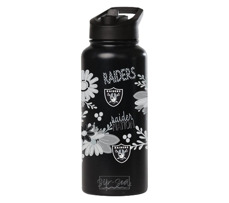 Memory Company 34oz NFL Black Quencher Water Bottle Flowers — View 37