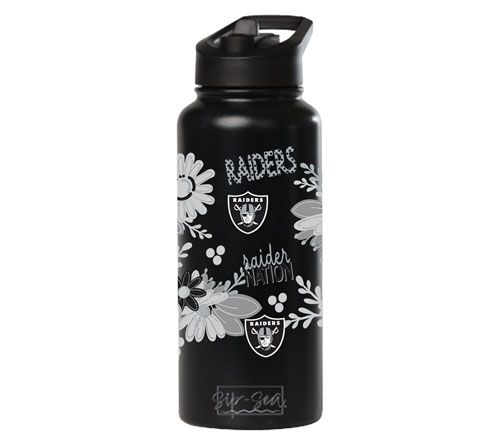 Memory Company 34oz NFL Black Quencher Water Bottle Flowers — View 5