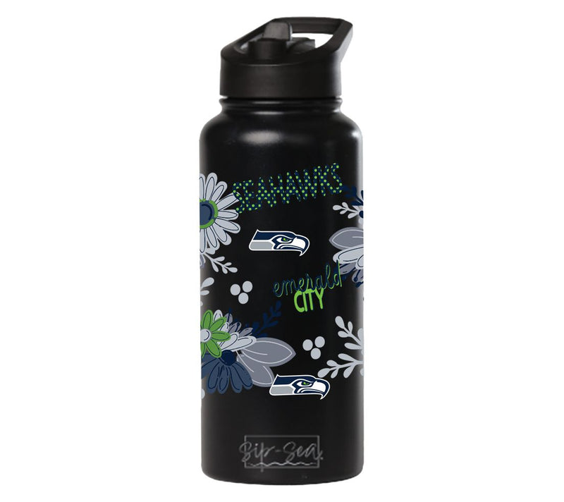 Memory Company 34oz NFL Black Quencher Water Bottle Flowers — View 40