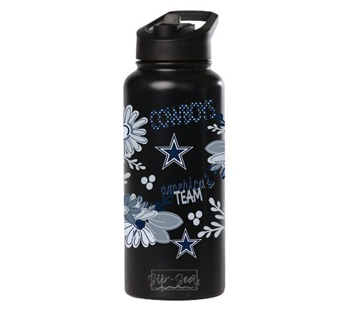 Memory Company 34oz NFL Black Quencher Water Bottle Flowers — View 9