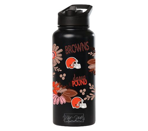 Memory Company 34oz NFL Black Quencher Water Bottle Flowers — View 10
