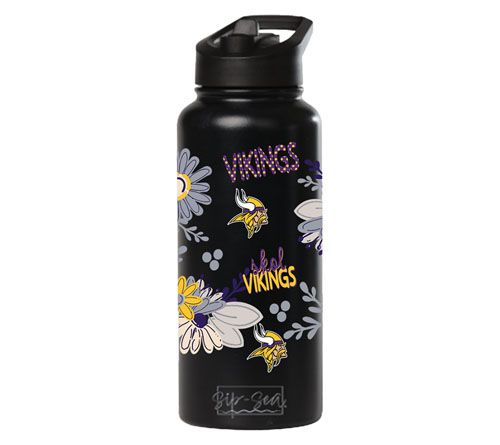 Memory Company 34oz NFL Black Quencher Water Bottle Flowers — View 11