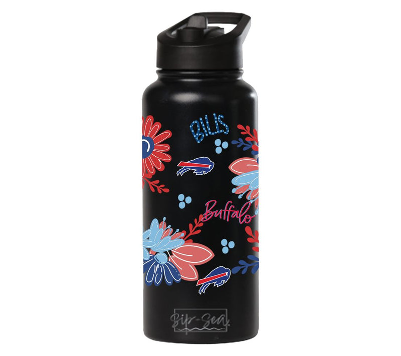 Memory Company 34oz NFL Black Quencher Water Bottle Flowers — View 45