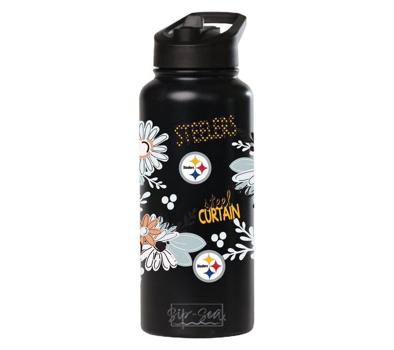 Memory Company 34oz NFL Black Quencher Water Bottle Flowers — View 49