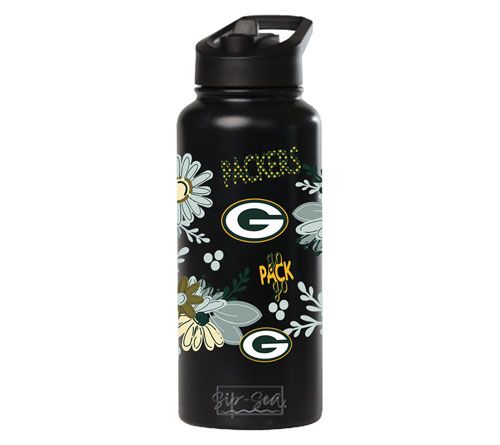 Memory Company 34oz NFL Black Quencher Water Bottle Flowers — View 18
