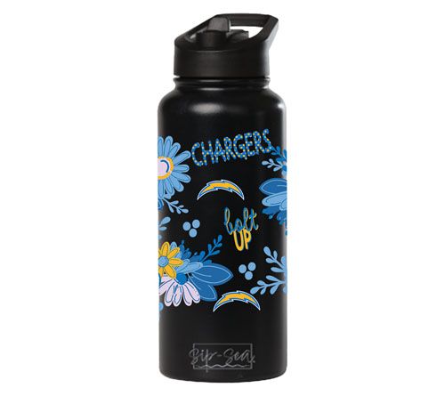 Memory Company 34oz NFL Black Quencher Water Bottle Flowers — View 23