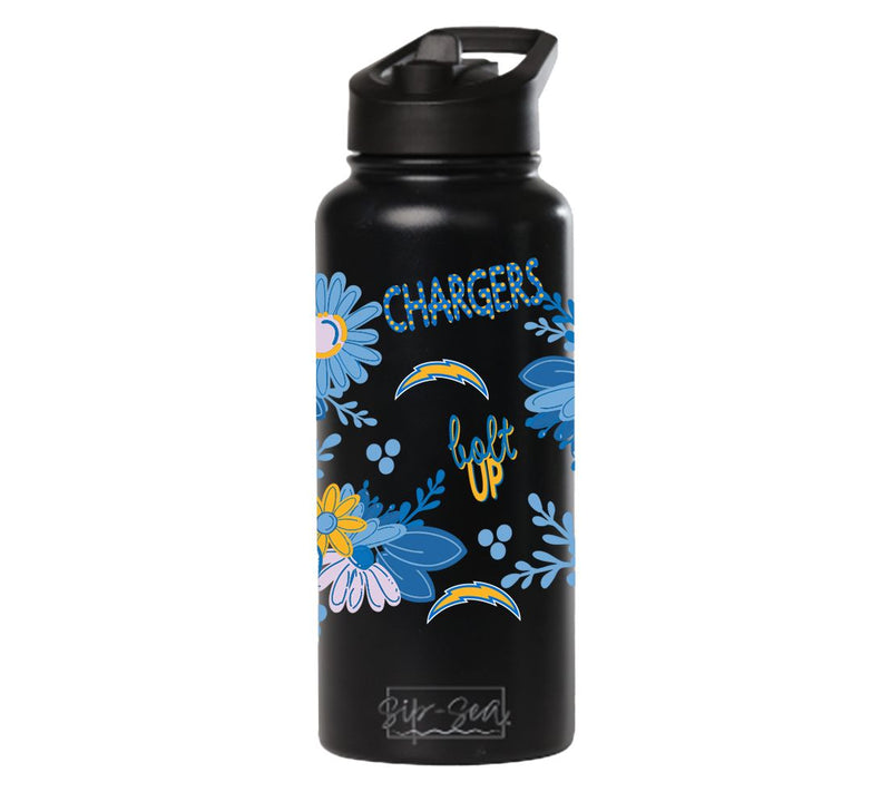 Memory Company 34oz NFL Black Quencher Water Bottle Flowers — View 55