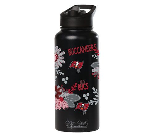 Memory Company 34oz NFL Black Quencher Water Bottle Flowers — View 30