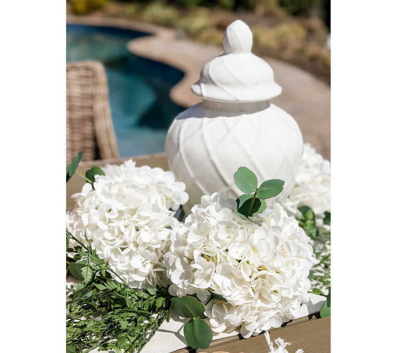 Simply Stunning 14" Ceramic Lattice Texture Ginger Jar by Janine Graff — View 2