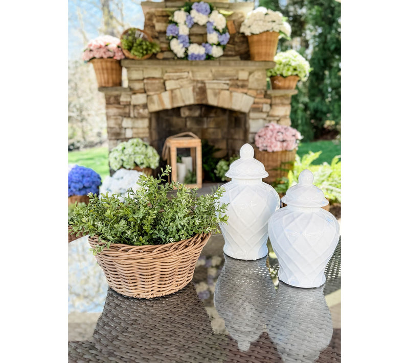 Simply Stunning 14" Ceramic Lattice Texture Ginger Jar by Janine Graff — View 3