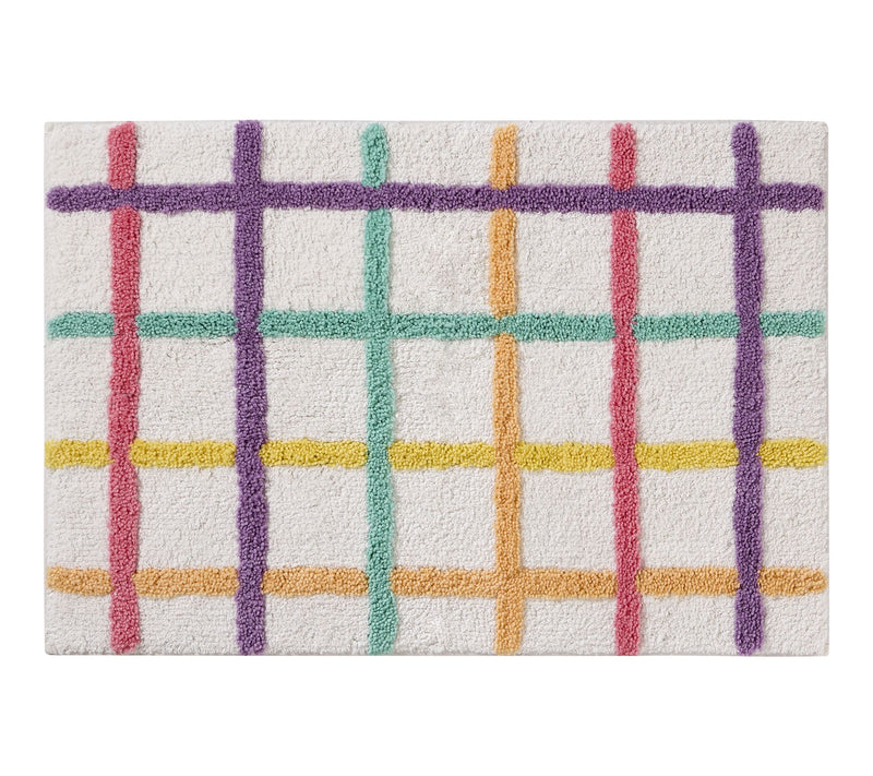 Hallmark Multicolor Chromatic Grid Cotton RichBath Rug — Main view