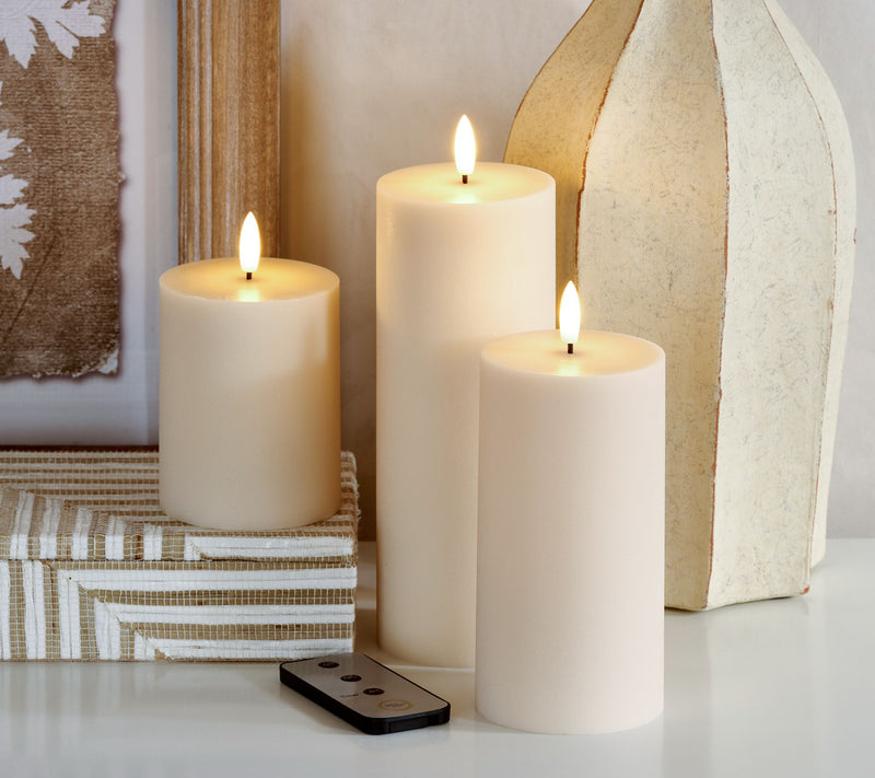 Simply Stunning S/3 Sand Finish Flameless Candles by Janine Graff — Main view