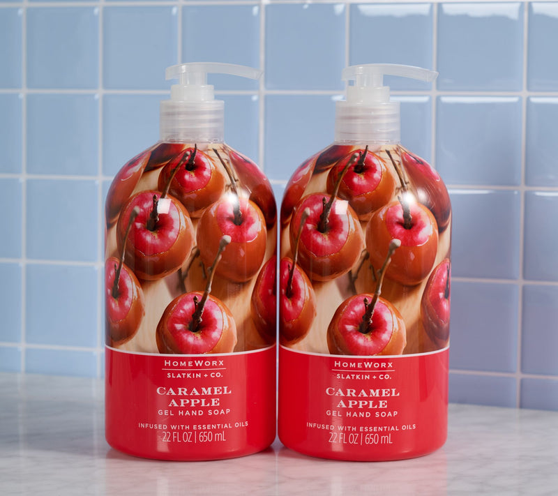 HomeWorx by Slatkin + Co. S/2 22oz Carmel Apple Gel Hand Soap — Main view