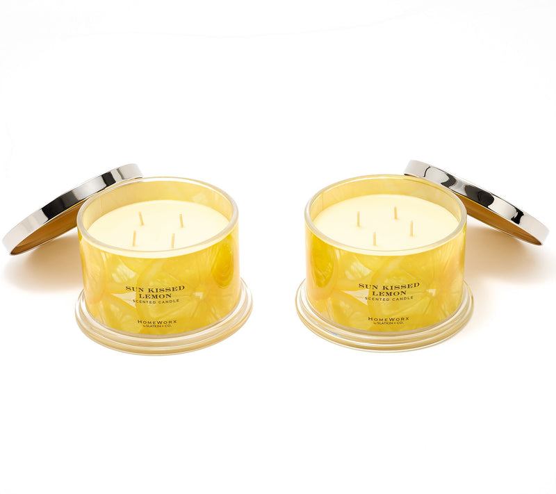 HomeWorx by Slatkin + Co. S/2 18oz Sun Kissed Lemon Candles — Main view