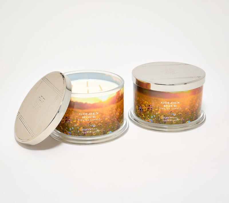 HomeWorx by Slatkin + Co. S/2 18oz Golden Hour Candles — Main view