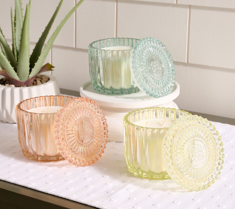 HomeWorx by Slatkin + Co. S/3 14oz Classic Floral Glass Candles — View 5