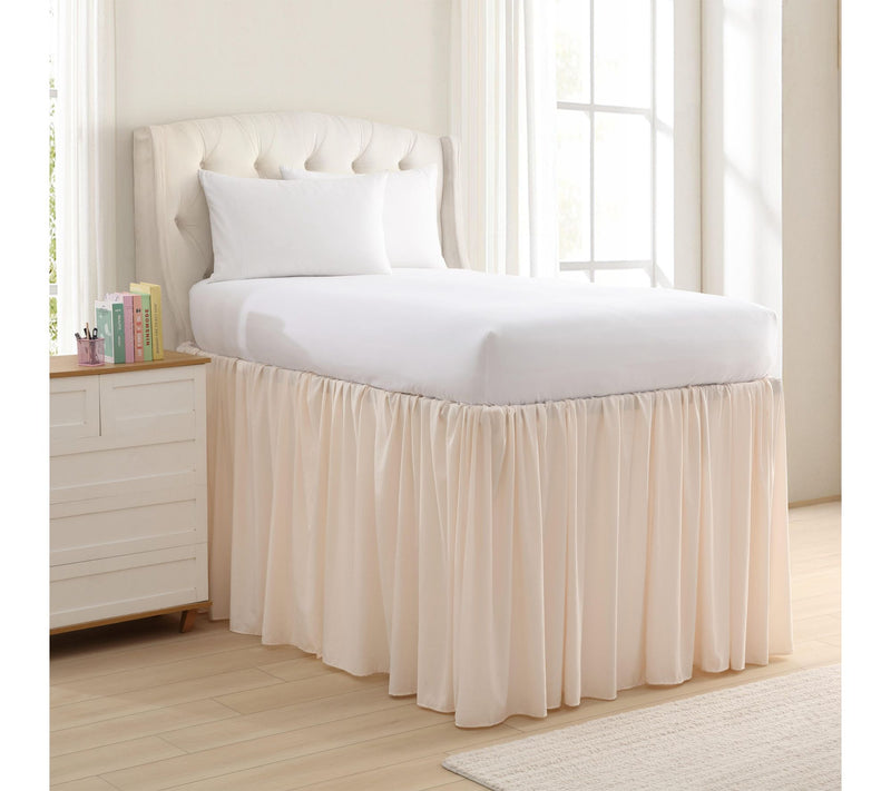 Laura Ashley Washed Microfiber Pink TwinXL Bedskirt — Main view