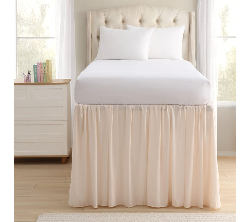 Laura Ashley Washed Microfiber Pink TwinXL Bedskirt — View 4