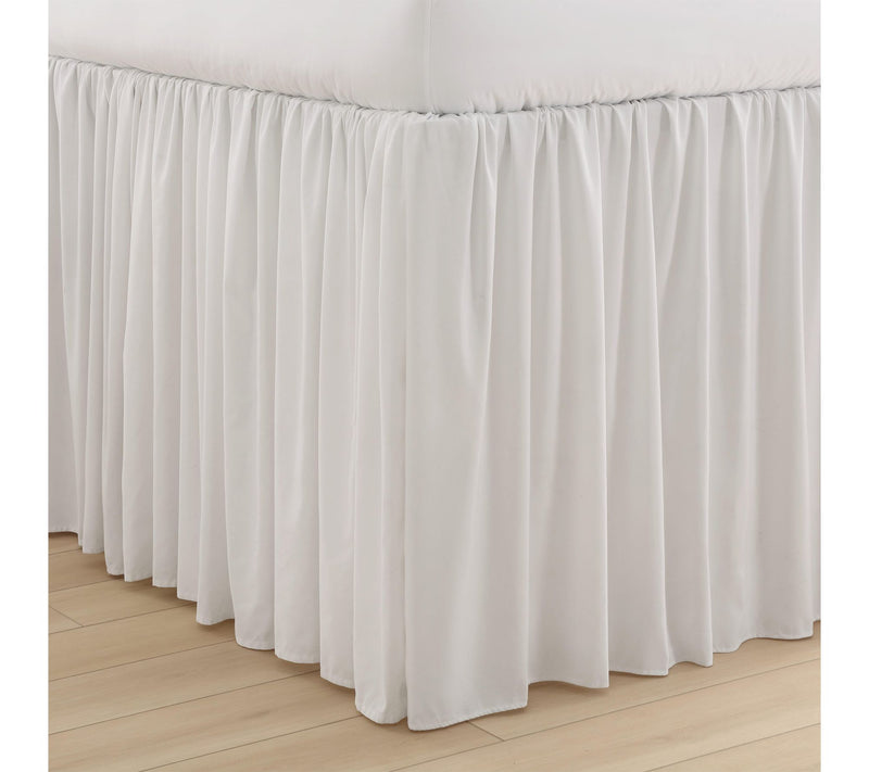 Laura Ashley Washed Microfiber White TwinXL Bedskirt — View 2