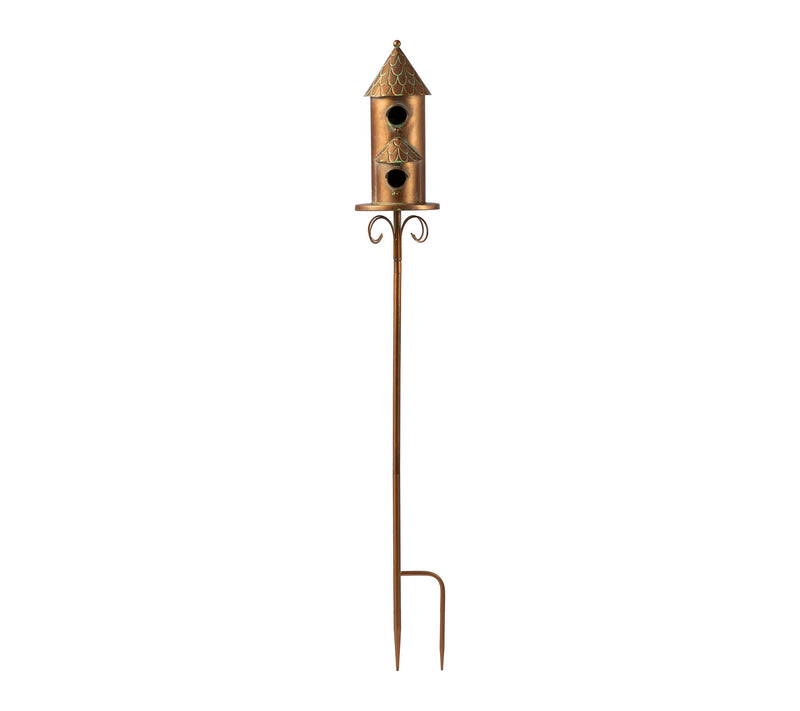 Glitzhome 53''H Faux Copper 2-Tiered DistressedBirdhouse — Main view