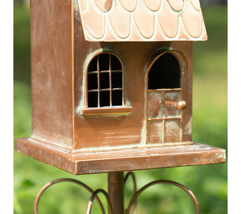 Glitzhome 52''H Faux Copper 2-Tiered DistressedBirdhouse — View 4