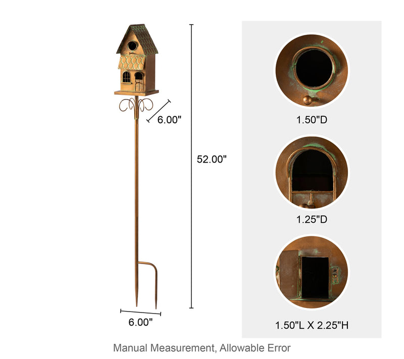 Glitzhome 52''H Faux Copper 2-Tiered DistressedBirdhouse — View 6