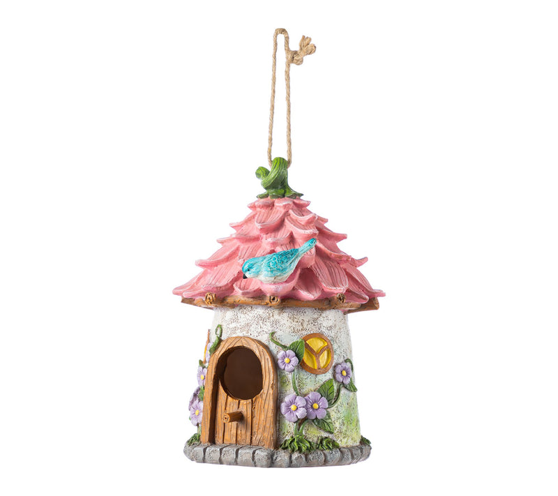 Glitzhome 9''H Resin Roof Outdoor Garden Birdhouse — View 9