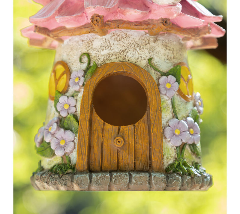 Glitzhome 9''H Resin Roof Outdoor Garden Birdhouse — View 5