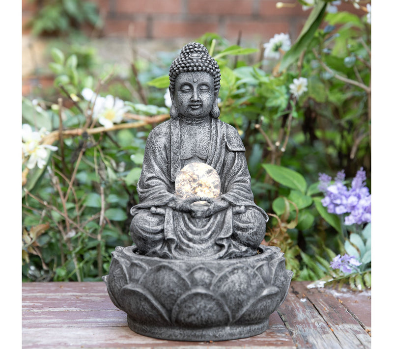 Glitzhome 12"H Zen-Style Polyresin Table Fountain — View 2
