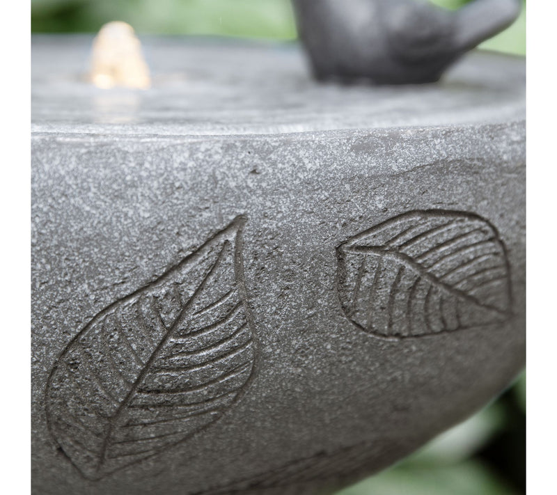 Glitzhome 27.5"H Birdbath Polyresin Outdoor Fountain with Bird — View 5
