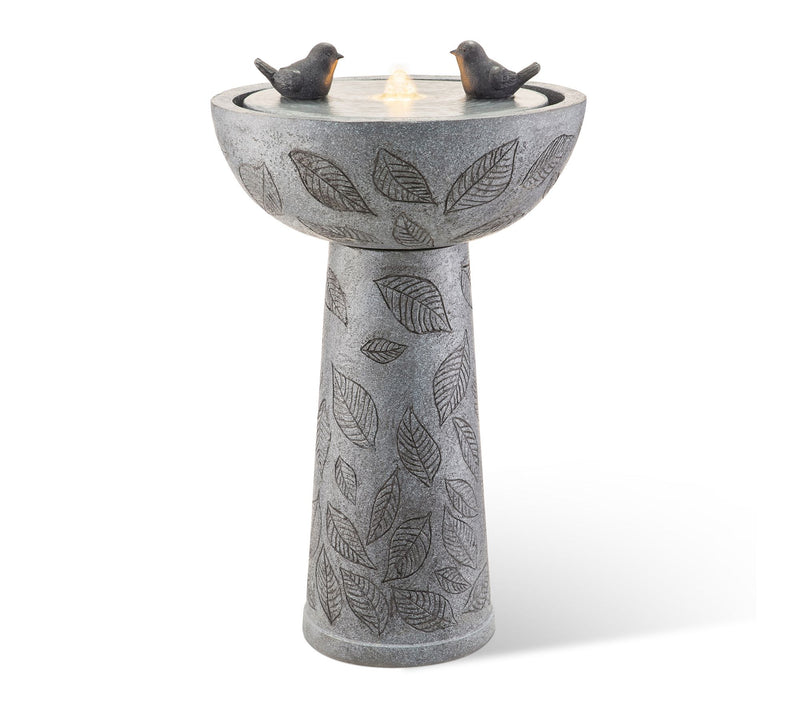 Glitzhome 27.5"H Birdbath Polyresin Outdoor Fountain with Bird — Main view