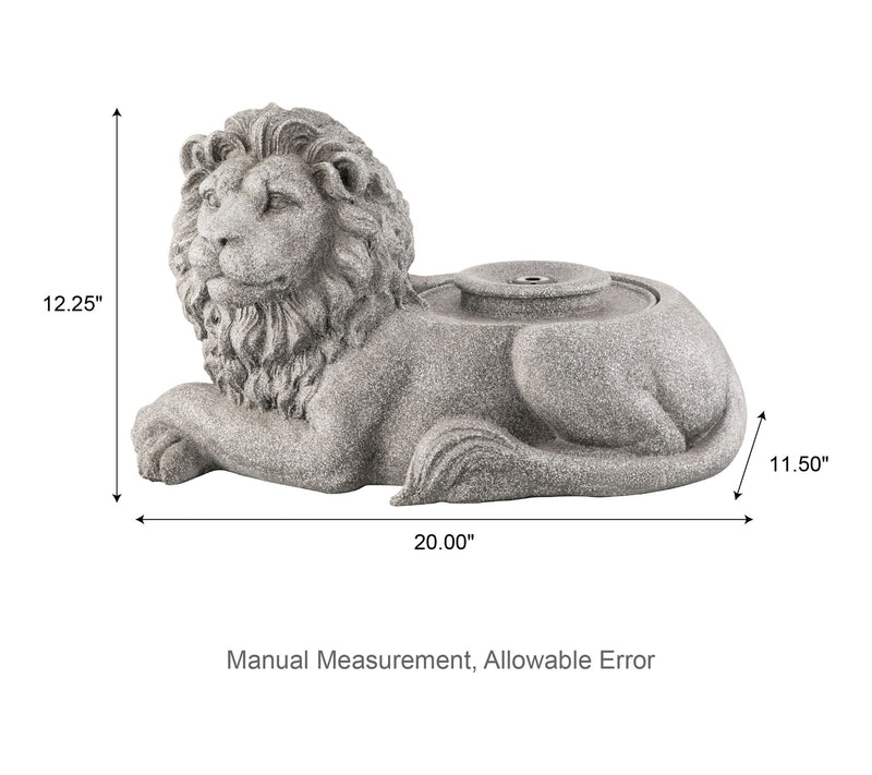 Glitzhome 20"L Zen-Style Lying Lion Polyresin Outdoor Fountain — View 6
