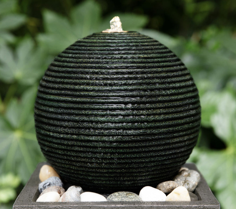 Glitzhome 36.5"H Modern Geometric Pedestal Sphere Floor Founta — View 5