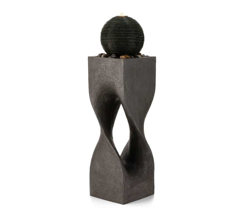 Glitzhome 36.5"H Modern Geometric Pedestal Sphere Floor Founta — View 11