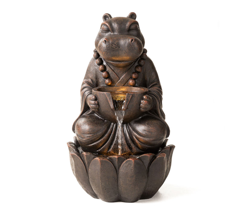Glitzhome 21.75"H 2-Tiered Zen-Style Animal Outdoor Fountain — View 12