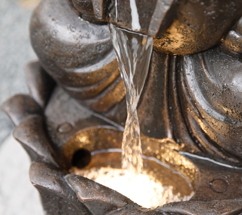 Glitzhome 21.75"H 2-Tiered Zen-Style Animal Outdoor Fountain — View 5