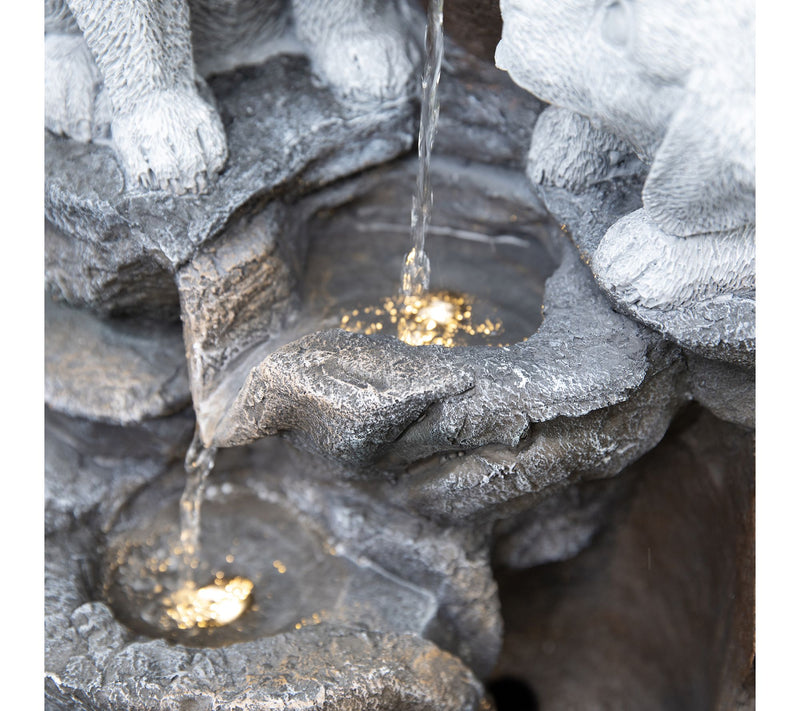 Glitzhome 23.5"H 4-Tiered Dogs and Pot OutdoorFountain — View 5