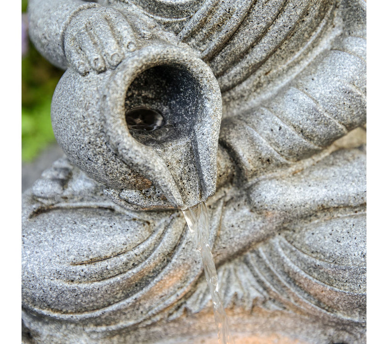 Glitzhome 20.5"H Zen Style Meditating Buddha Statue Fountain — View 5