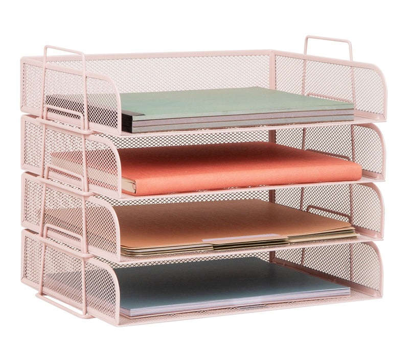 Mind Reader Stackable Paper Tray, Desktop Organizer 4 Pcs. — View 10