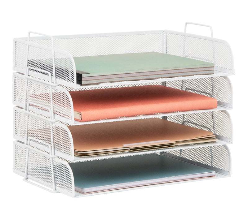Mind Reader Stackable Paper Tray, Desktop Organizer 4 Pcs. — View 12