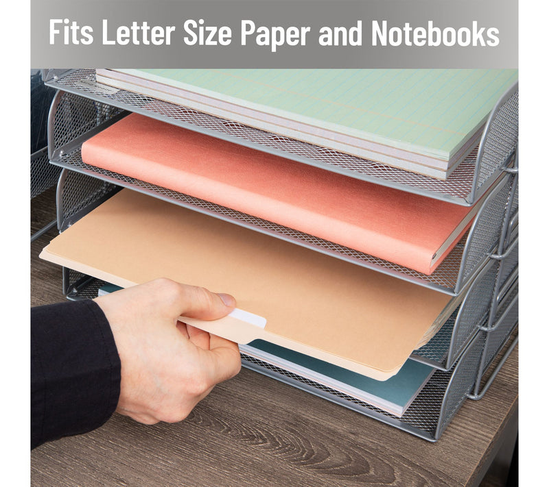 Mind Reader Stackable Paper Tray, Desktop Organizer 4 Pcs. — View 6